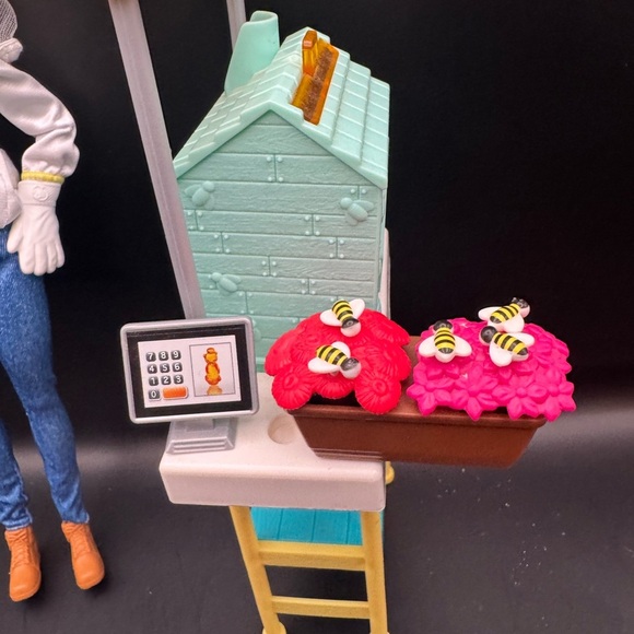 Barbie Black Beekeeper Doll You Can Be Anything Playset Stand, Bee Hives, Honey - Picture 7 of 11